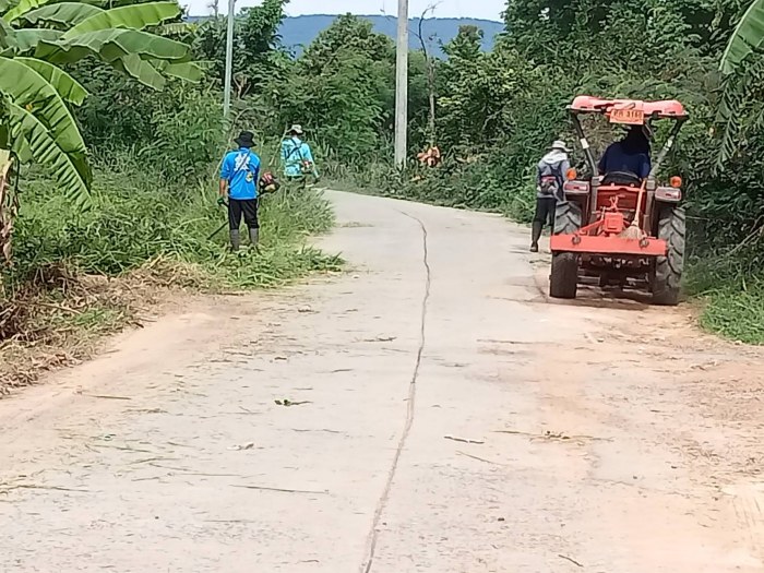 ตัดหญ้าถนนสละร่วมพัฒนา  หมู่ที่ 2 นำยางมะตอยไปซ่อมแซมถนนทางไปบ้านโสกช้าง และซ่อมแซมท่อเมน 2 นิ้ว บริเวณหมู่ที่ 1