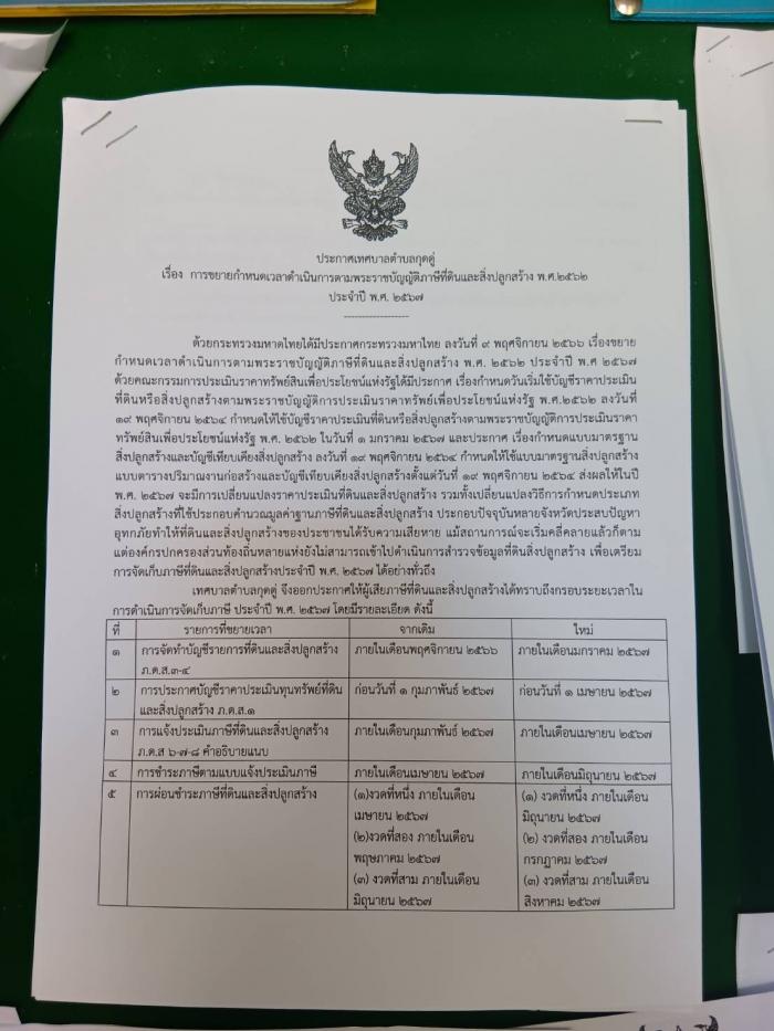 การติดประกาศเทศบาลตำบลกุดดู่ เรื่อง ก...